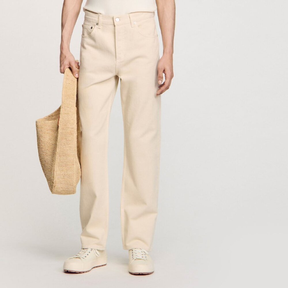 NWT SANDRO BEIGE STRAIGHT LEG JEANS - 32